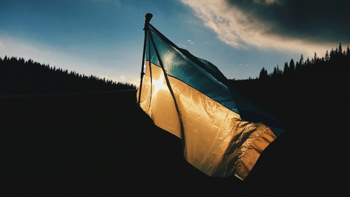 blue and yellow striped country flag