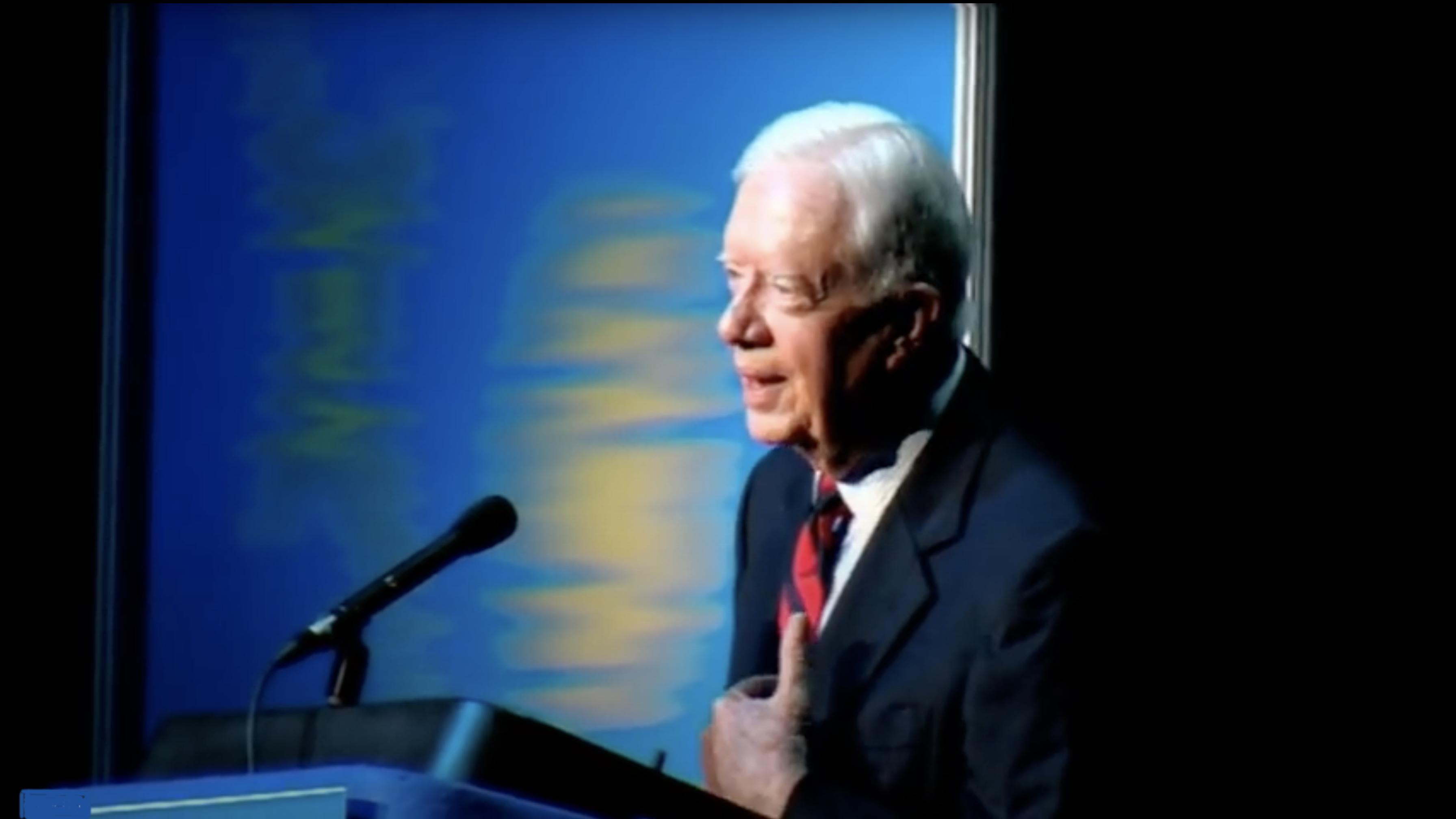 Former President Jimmy Carter speaking during the 2005 Baptist Union World Congress in Birmingham, England